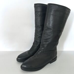 Regence Tall Leather Boots Women 8.5 Black Shearling Lined Winter Lug Canada